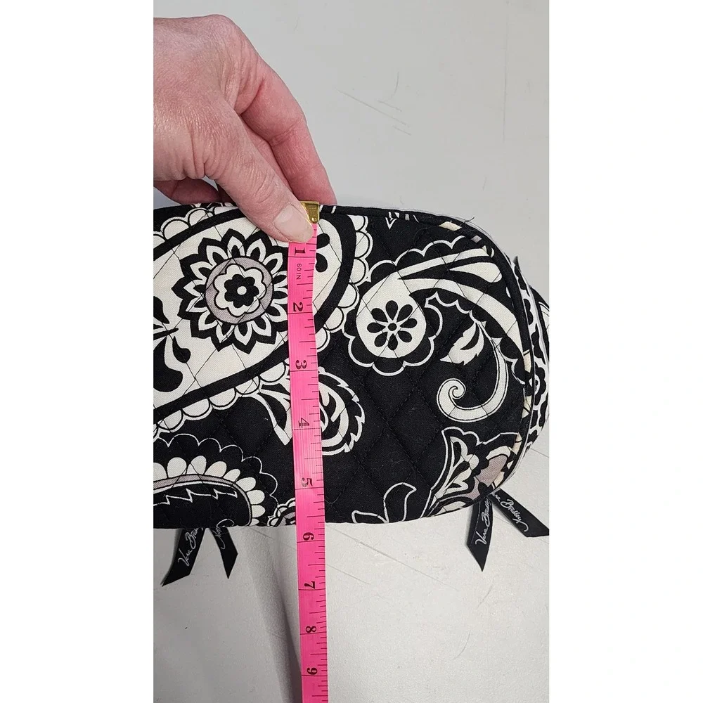 Vera Bradley Cosmetic Bag Women Small Black White Excellent